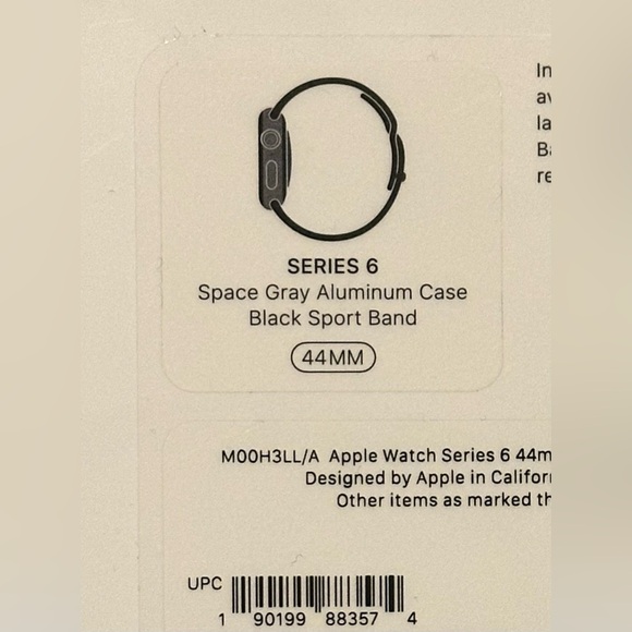 Apple Watch Series 6 (44mm) with New in the Box Black Authentic Apple Watch Band - Picture 6 of 11